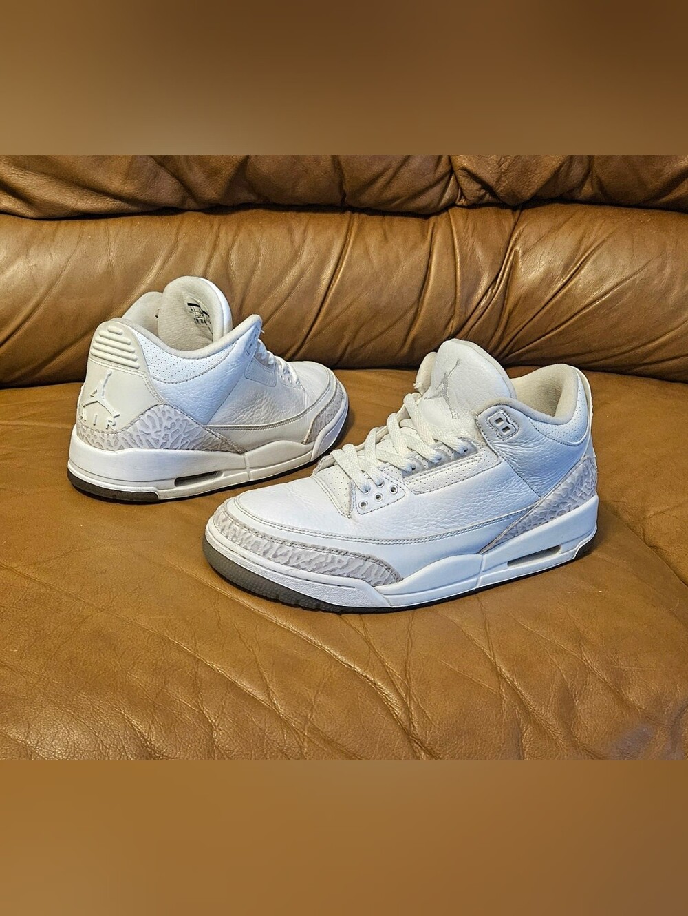 Nike Air Jordan 3 Retro Pure White Size 9.5